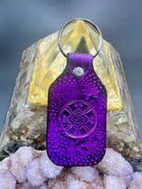 Stamped Leather Keychain - Hunab Ku (Galactic Butterfly)