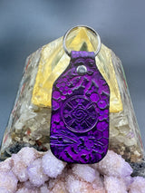 Stamped Leather Keychain - Hunab Ku (Galactic Butterfly)