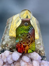 Stamped Leather Keychain - Hunab Ku (Galactic Butterfly)