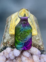 Stamped Leather Keychain - Hunab Ku (Galactic Butterfly)