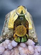 Stamped Leather Keychain - Flower of Life