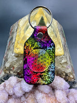 Stamped Leather Keychain - Flower of Life