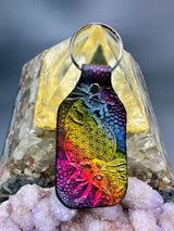 Stamped Leather Keychain - Flower of Life