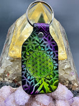 Stamped Leather Keychain - Flower of Life