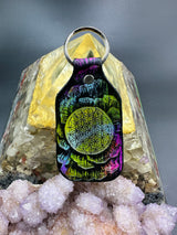 Stamped Leather Keychain - Flower of Life