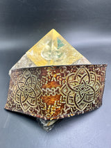 Stamped Leather Bifold Wallet - Expanding Geometrics