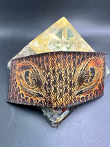 Stamped Leather Bifold Wallet - Dragon Eyes