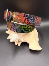 Stamped Leather Belt - Grateful Mashups