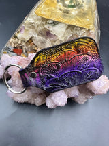 Stamped Leather Keychain - Mushrooms XL Oyster