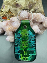 Stamped Leather Keychain - Mushrooms XL Oyster