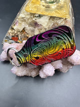 Stamped Leather Keychain - Mushrooms XL Oyster