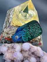 Stamped Leather Keychain - Bees 2.0