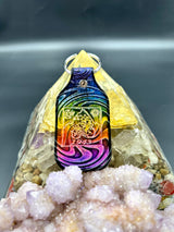 Stamped Leather Keychain - Bicycle Day