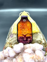 Stamped Leather Keychain - Bicycle Day