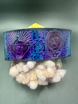 Stamped Leather Bifold Wallet - Grateful Cats Under the Stars