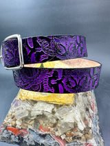 Stamped Leather Belt - Grateful Large Stealie
