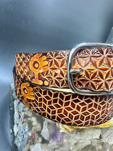 Stamped Leather Belt - Medeski Martin and Wood
