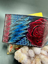 Stamped Leather Bifold Wallet - Grateful Bolts