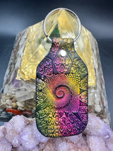 Stamped Leather Keychain - Dot Spiral