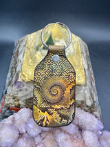 Stamped Leather Keychain - Dot Spiral