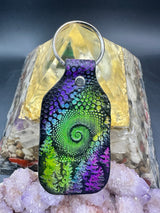 Stamped Leather Keychain - Dot Spiral