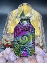 Stamped Leather Keychain - Dot Spiral