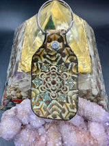 Stamped Leather Keychain - Fruit of Life