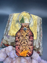 Stamped Leather Keychain - Fruit of Life