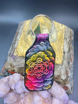 Stamped Leather Keychain - Fruit of Life