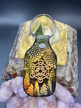 Stamped Leather Keychain - Fruit of Life