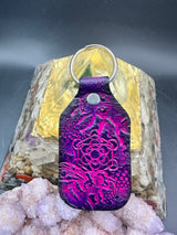Stamped Leather Keychain - Fruit of Life