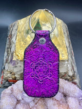Stamped Leather Keychain - Fruit of Life