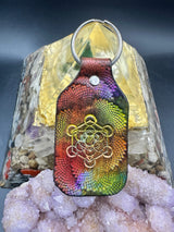 Stamped Leather Keychain - Fruit of Life