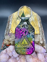 Stamped Leather Keychain - Geometric Triangle