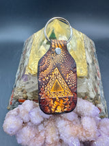 Stamped Leather Keychain - Geometric Triangle