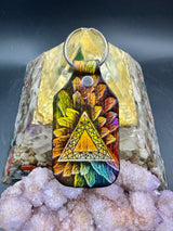 Stamped Leather Keychain - Geometric Triangle