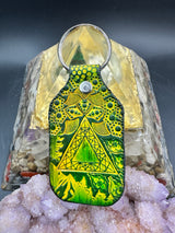 Stamped Leather Keychain - Geometric Triangle