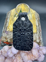 Stamped Leather Keychain - Caduceus EMT Symbol