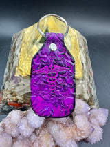 Stamped Leather Keychain - Caduceus EMT Symbol