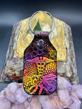 Stamped Leather Keychain - Caduceus EMT Symbol