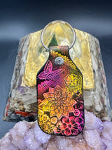 Stamped Leather Keychain - Butterflies