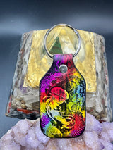 Stamped Leather Keychain - Jellyfish