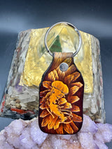 Stamped Leather Keychain - Jellyfish