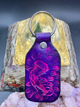 Stamped Leather Keychain - Jellyfish