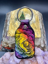 Stamped Leather Keychain - Jellyfish