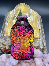 Stamped Leather Keychain - Geometric Shield 1.0