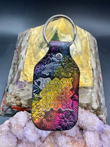 Stamped Leather Keychain - Geometric Shield 1.0