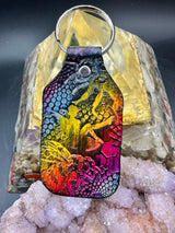 Stamped Leather Keychain - Fairy on Mushroom