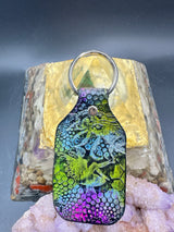 Stamped Leather Keychain - Fairy on Mushroom