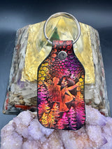 Stamped Leather Keychain - Fairy on Mushroom